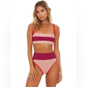 NWT Beach Riot Marlene Top & Emmy Bottom Bikini Set Sports Bra Size small